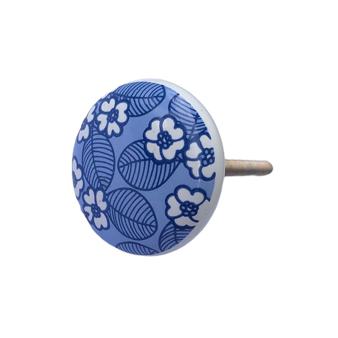 Meubelknopje met Blauwe Bloemen