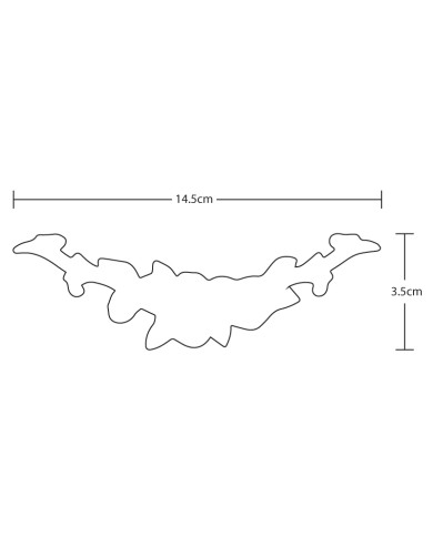 Illustratie van decoratieve landelijke ornamenten met gedetailleerde afmetingen.