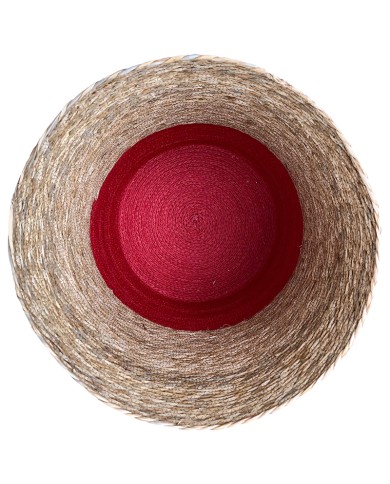 Top view of the two-tone seagrass laundry basket. Top view of the two-tone seagrass laundry basket.