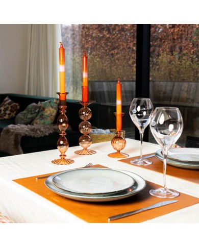 Glass Candlestick Holder Bubble