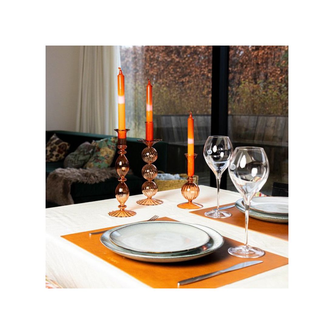 Glass Candlestick Holder Bubble