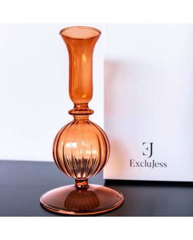 Glass Candlestick Holder Bubble