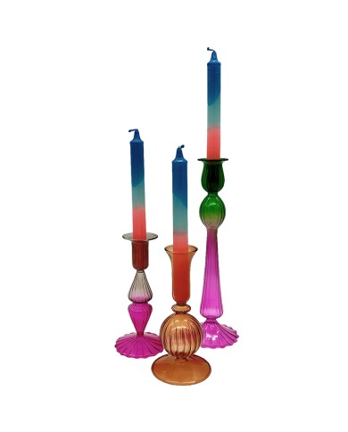 Glass Candlestick Holder Ombre