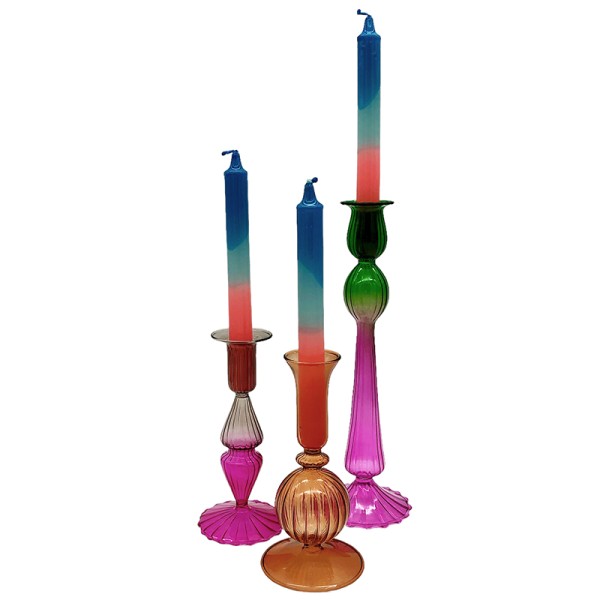 Glass Candlestick Holder Ombre