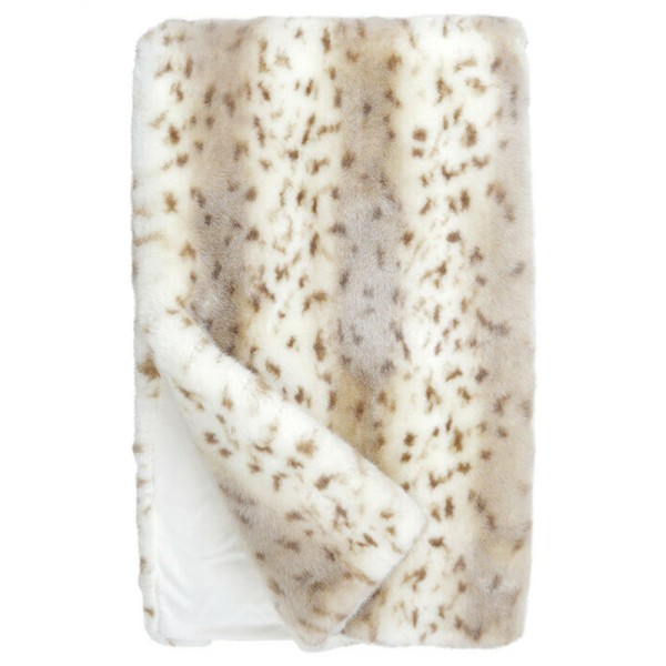 Faux Fur Throw Snow Leopard 150x200