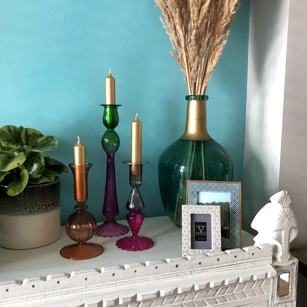 Glass Candlestick Holder Ombre