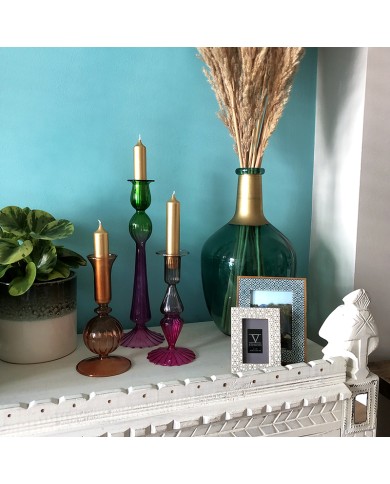 Glass Candlestick Holder Tulip