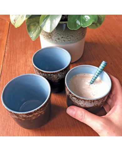 Cappuccino Set met Gevlekt Glazuur Cappuccino Set met Gevlekt Glazuur