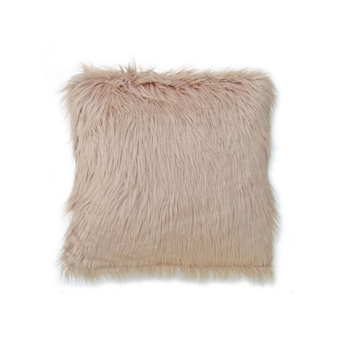 Fluffy Beige Faux Fur Cushion - for a cosy, warm atmosphere