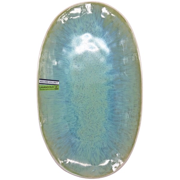 Reactive Glaze Serving Platter Aqua