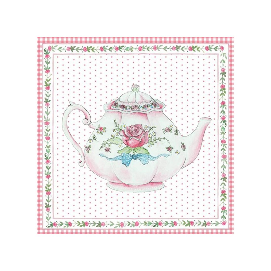 Wenskaart Vintage Theepot