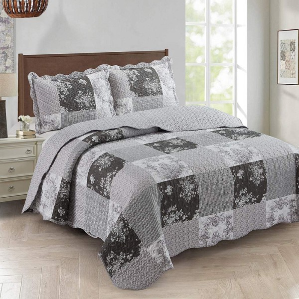 Toile de Jouy Grey Quilt