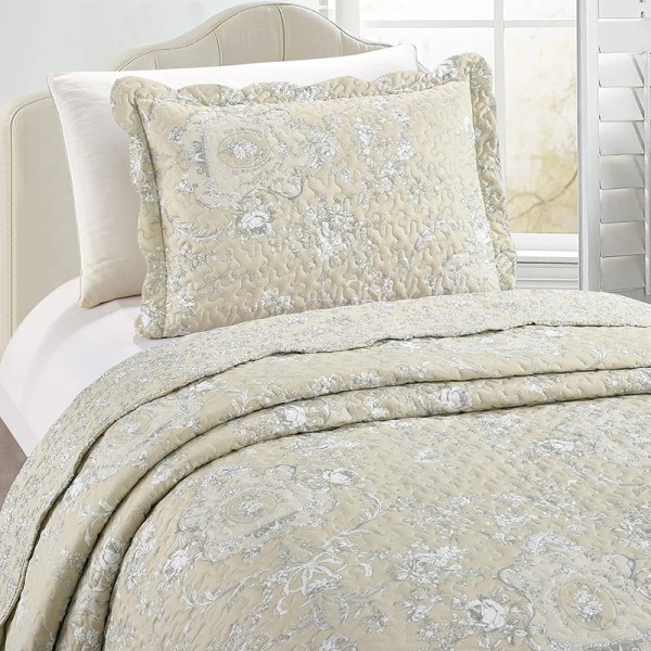 Floral Toile Beige Pillowcase