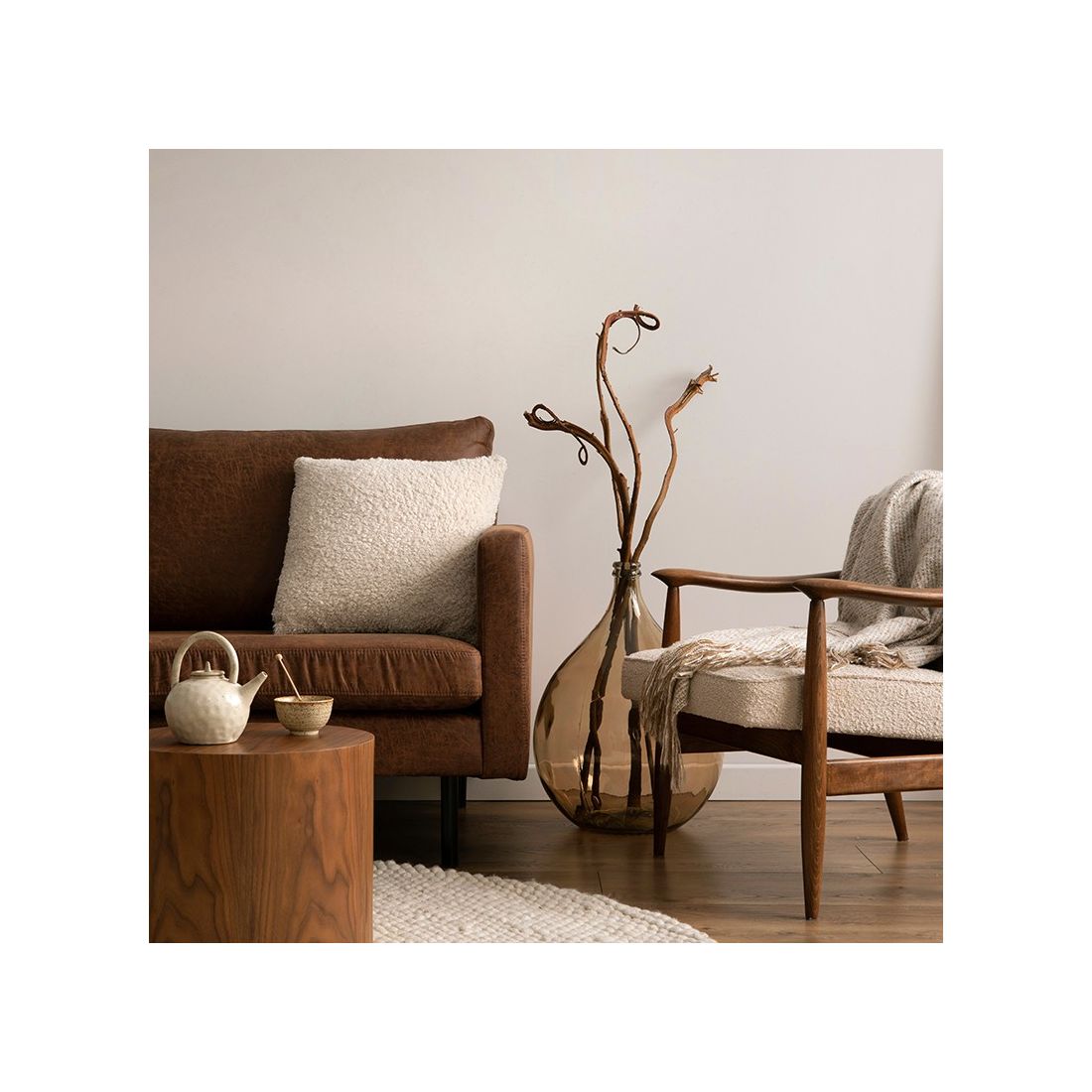 Teddy Bouclé Cushion Ivory 50x50