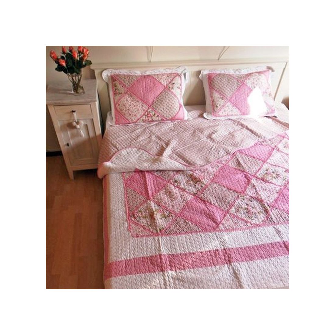 Pink Patchwork Pillow 50x70