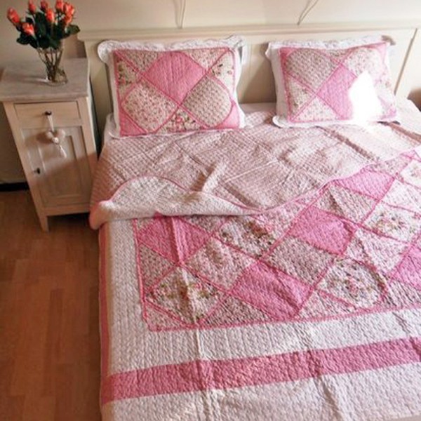 Pink Patchwork Pillow 50x70