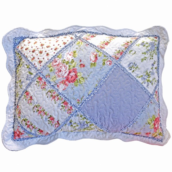 Blue Patchwork Pillow 50x70