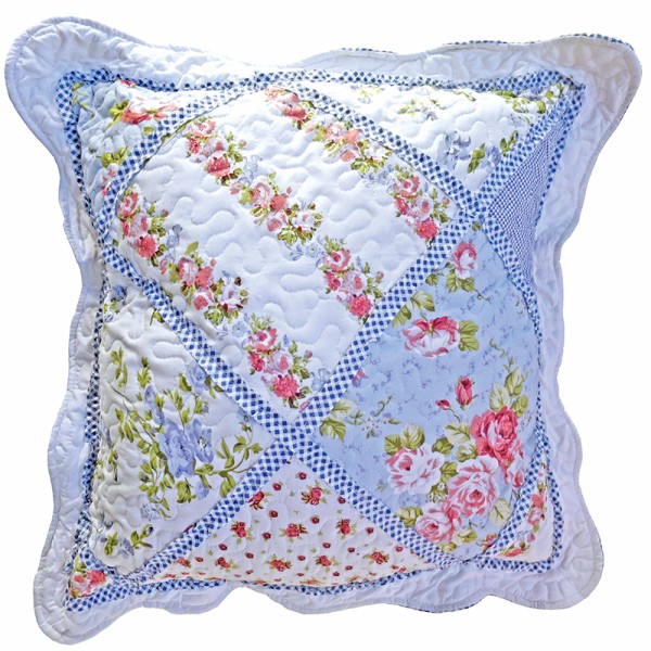 Blue Patchwork Cushion 50x50