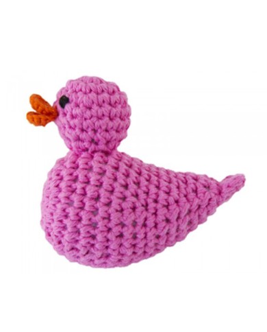 Crochet Rattle Pink Duck