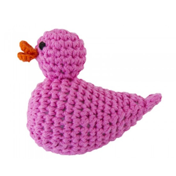 Crochet Rattle Pink Duck