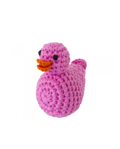 Crochet Rammelaar Roze Eend