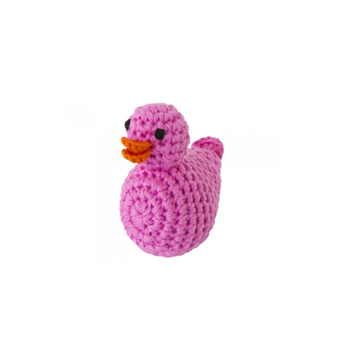 Crochet Rammelaar Roze Eend