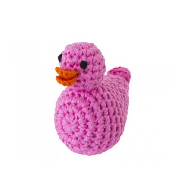 Crochet Rammelaar Roze Eend