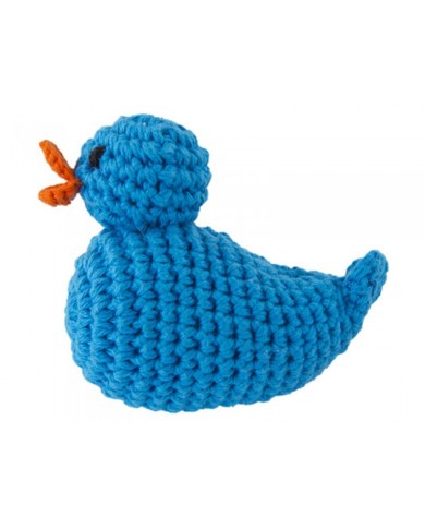 Crochet Rattle Blue Duck