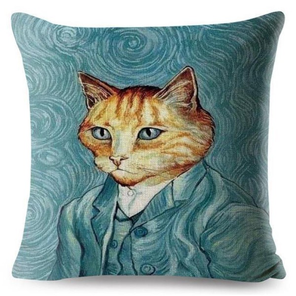 Cat Cushion Cover Vincent Van Gogh