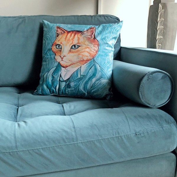 Cat Cushion Cover Vincent Van Gogh