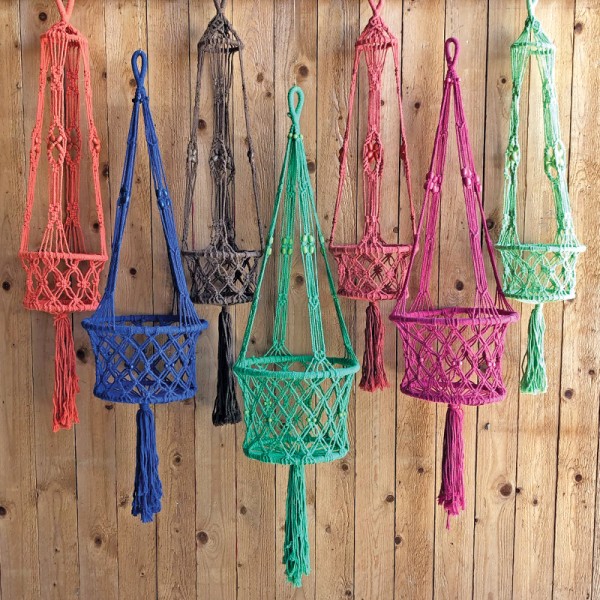 Macramé Plant Hanger Blue