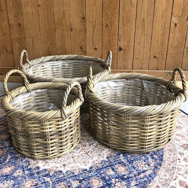 Kubu Round Rattan Planter