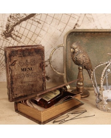 Vintage Book Box Peacocks