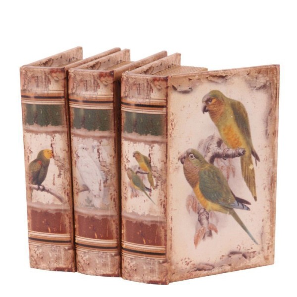 Vintage Book Box Parrots