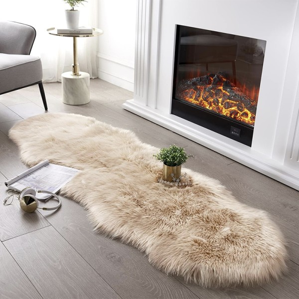 Faux Sheepskin Rug Beige XL