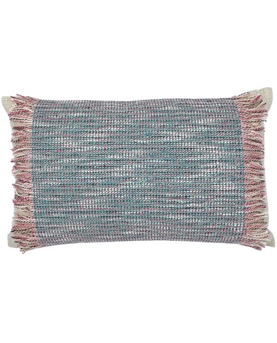 Rectangular Woven Cushion with Fringe