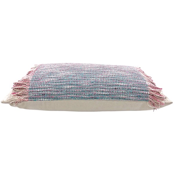 Rectangular Woven Cushion with Fringe