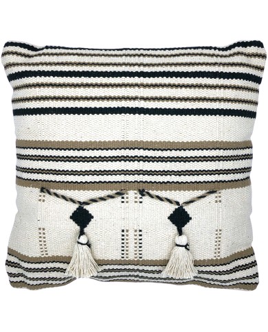 Striped Cushion with Tassels