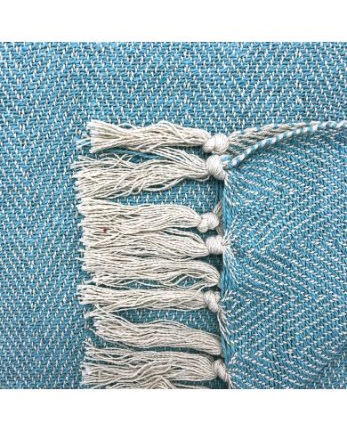 Geweven Katoenen Plaid Blauw Geweven Katoenen Plaid Blauw