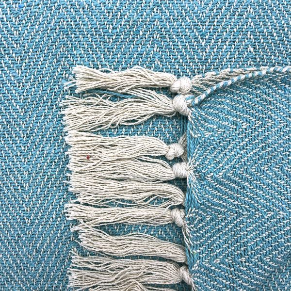 Woven Turquoise Cotton Throw