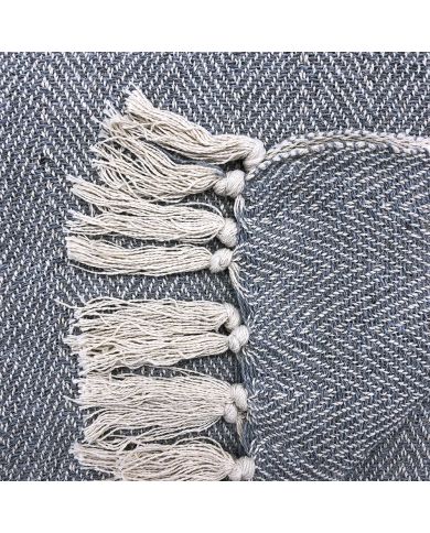 Geweven Katoenen Plaid Grijs Geweven Katoenen Plaid Grijs