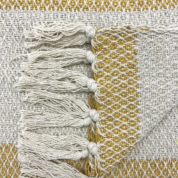 Woven Beige & Yellow Throw