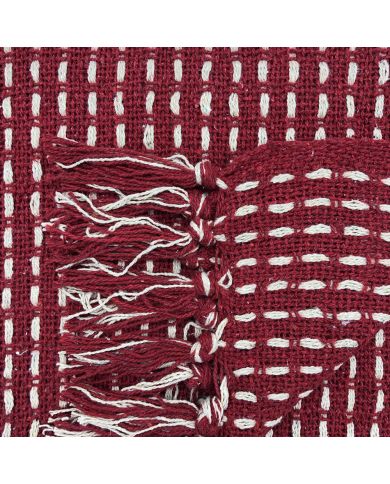 Woven Red Cotton Throw Woven Red Cotton Throw