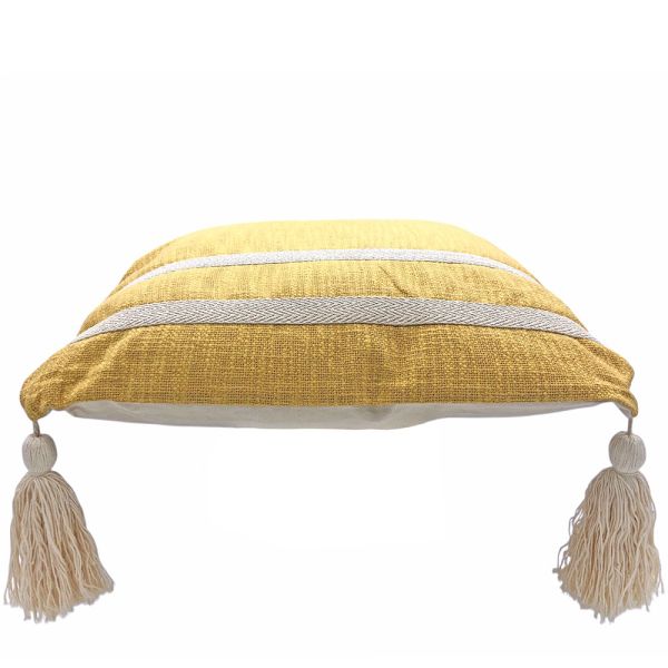 Yellow Cushion with Tassels