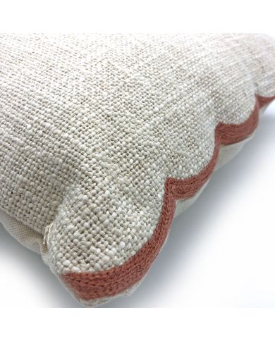 Beige Cushion with Scalloped Edges - style and comfort!