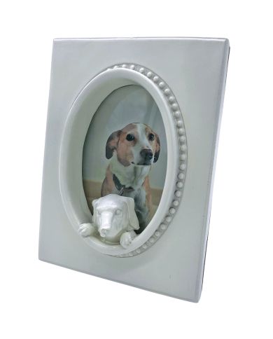 Dog Photo Frame in White