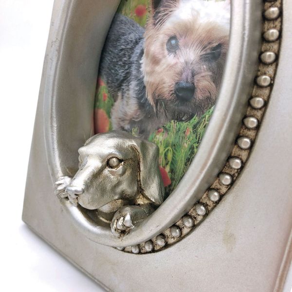 Dog Photo Frame in Silver