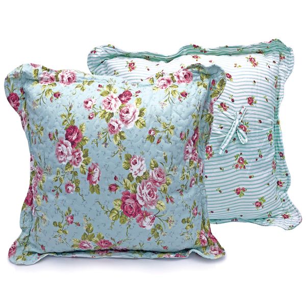 Square pillowcase displaying the Rose Garden coordinating front and back patterns.