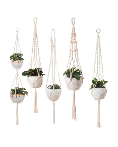 Macramé Plant Hanger with Wooden Beads Macramé Plant Hanger with Wooden Beads