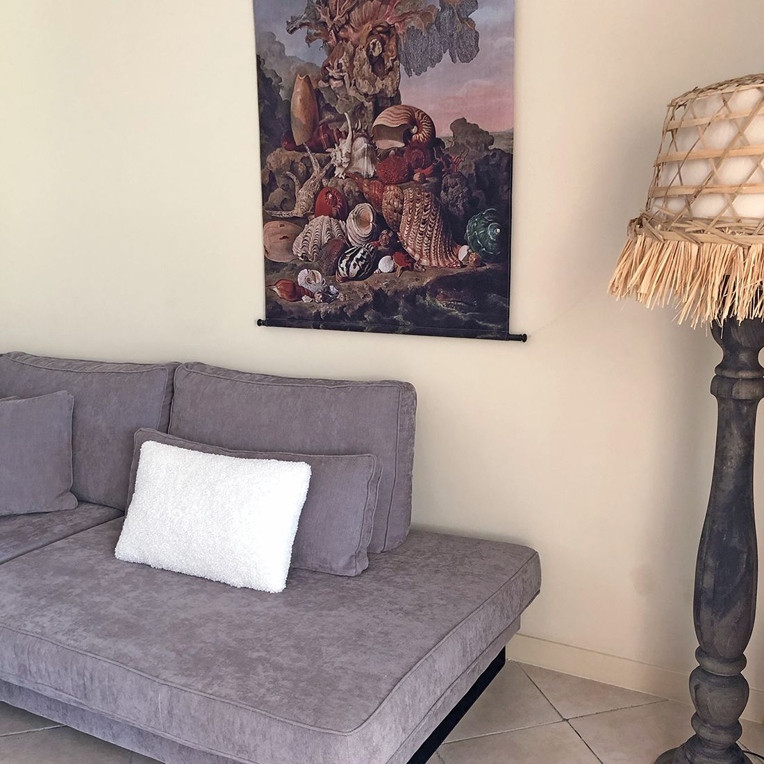 Teddy Bouclé Sierkussen Wit 40x60